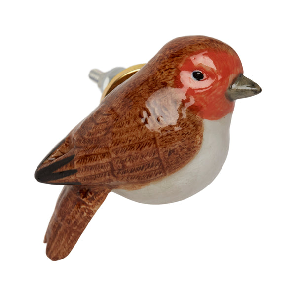 Perfectly Imperfect Perching Robin Doorknob