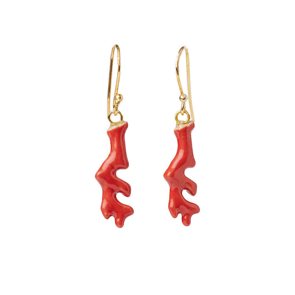 Perfectly Imperfect Red Coral Earrings