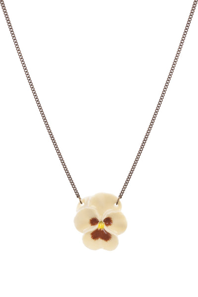 Perfectly Imperfect Yellow Pansy Necklace