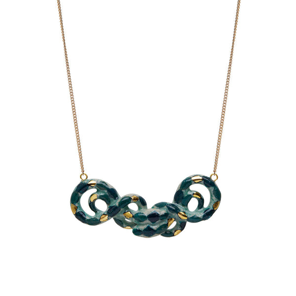 Perfectly Imperfect Double Green Snake Necklace