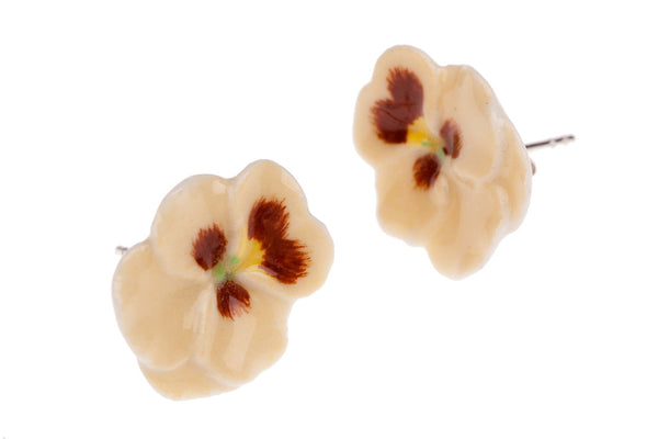 Perfectly Imperfect Yellow Pansy Earrings
