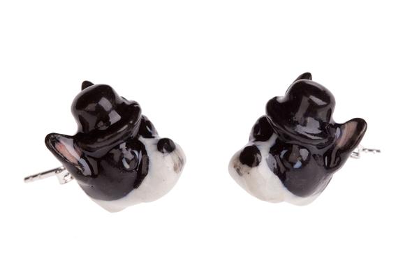 Perfectly Imperfect Boston Terrier Head Stud Earrings