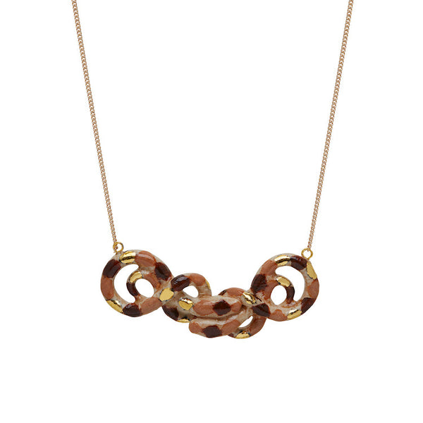 Perfectly Imperfect Double Brown Snake Necklace