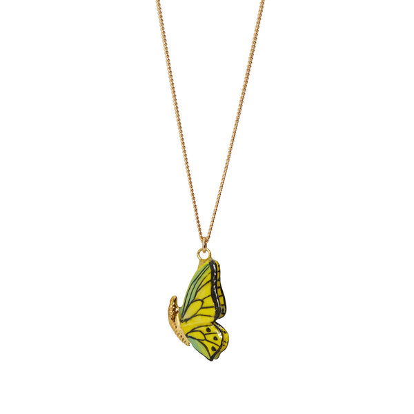 Perfectly Imperfect Closed Wing Butterfly Necklace With Gold Detailing