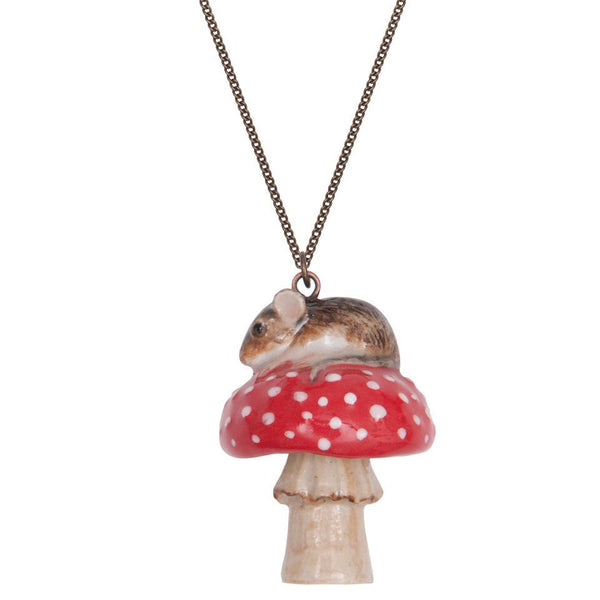Perfectly Imperfect Mouse and Toadstool Necklace