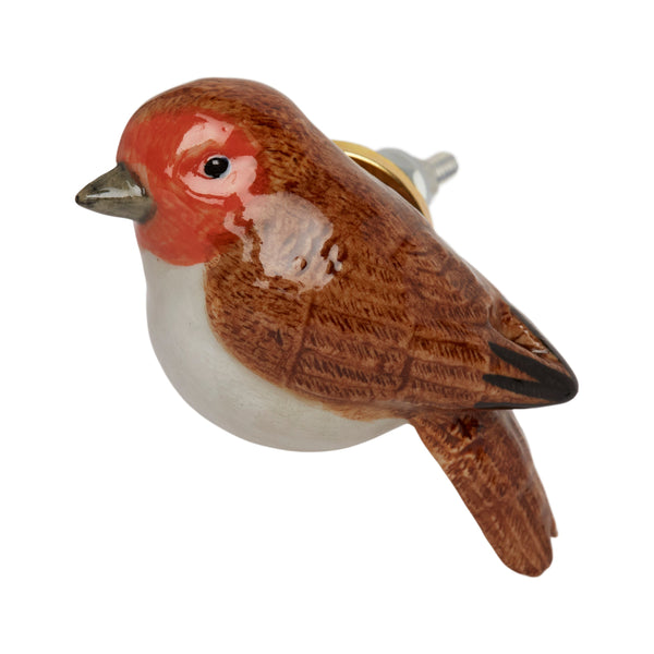 Perfectly Imperfect Perching Robin Doorknob
