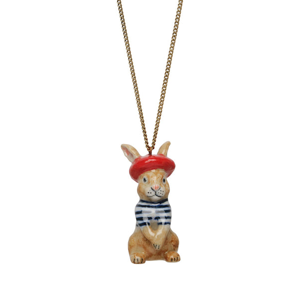 Perfectly Imperfect Bunny in Beret Necklace