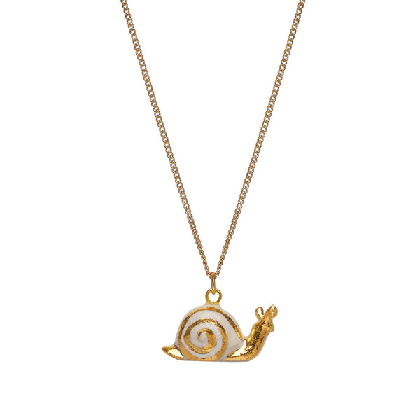 Perfectly Imperfect Tiny Bright Golden Snail Necklace