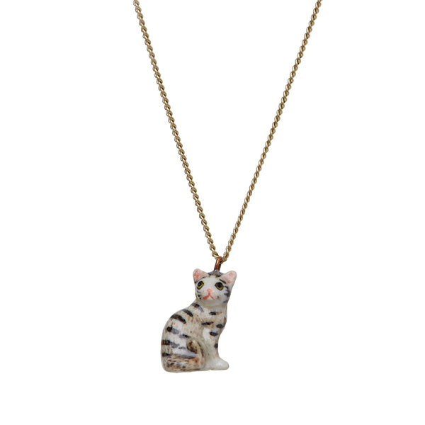 Perfectly Imperfect Tiny Tabby Cat Necklace
