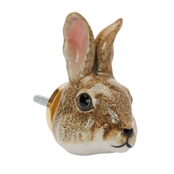 Perfectly Imperfect Brown Bunny Head Doorknob