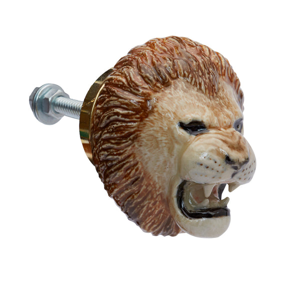 Perfectly Imperfect Roaring Lion Head Doorknob