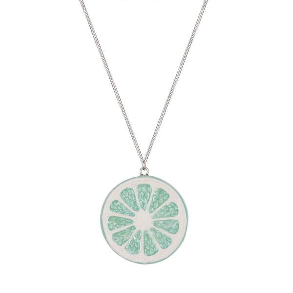 Summer Sale - Lime Citrus Slice Necklace