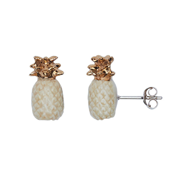 Perfectly Imperfect Beige Pineapple Studs