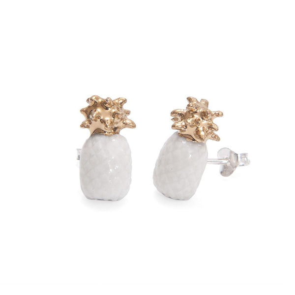 Perfectly Imperfect White Pineapple Studs