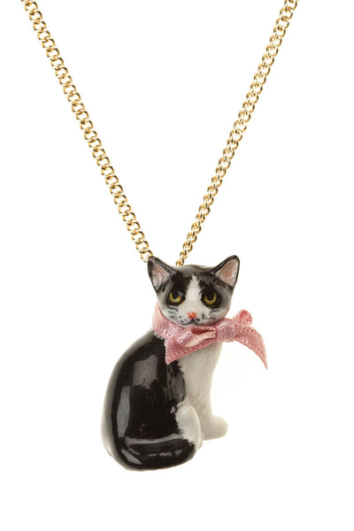 Perfectly Imperfect Black & White Cat Necklace