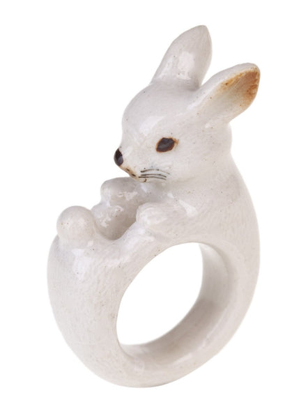 Perfectly Imperfect White Rabbit Ring