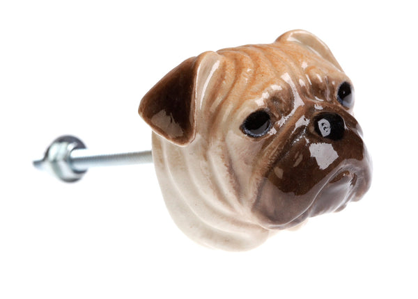 Perfectly Imperfect Pug Head Doorknob