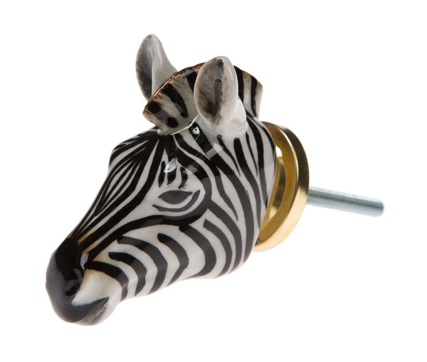 Perfectly Imperfect Zebra Head Doorknob