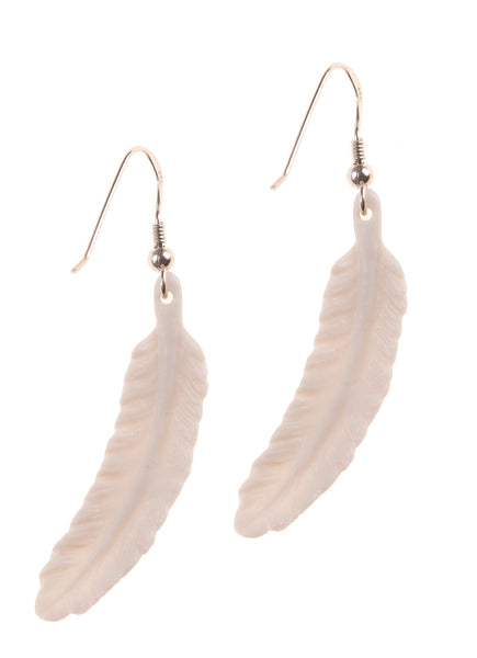 White Feather Earrings