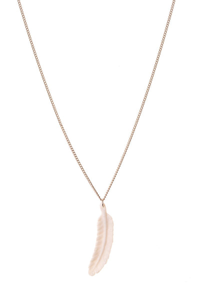 Small White Feather Necklace