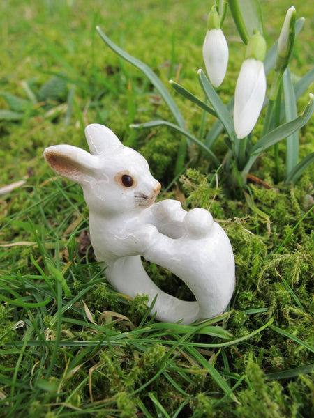 Perfectly Imperfect White Rabbit Ring