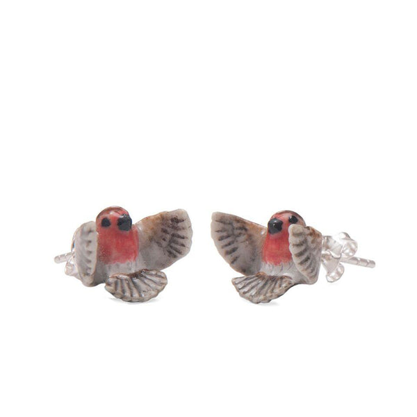 Perfectly Imperfect Flying Robin Stud Earrings
